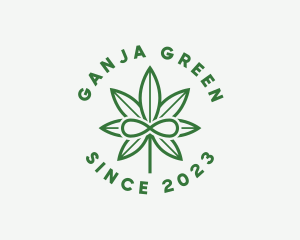 Ganja - Infinity Marijuana Leaf logo design