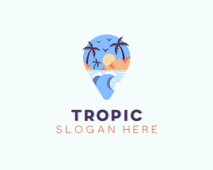 Tropical Island Getaway Vacation logo design