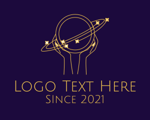 Astronomy - Minimalist Cosmic Hand logo design