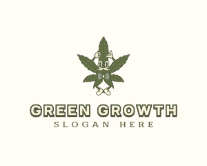 Weed Marijuana Gentleman  logo design