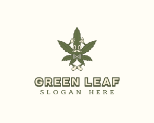 Weed - Weed Marijuana Gentleman logo design