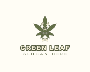 Weed Marijuana Gentleman  logo design