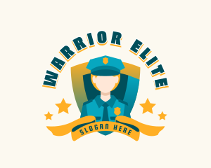 Taser - Female Police Patrol logo design