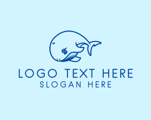 Fish - Sea Whale Waterpark logo design