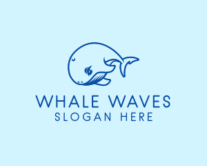 Sea Whale Waterpark logo design