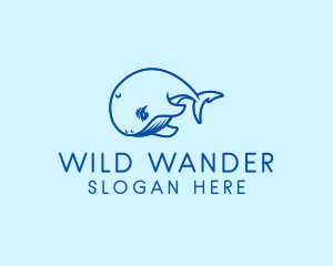 Sea Whale Waterpark logo design