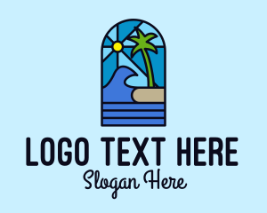 Surfing - Island Beach Mosaic logo design