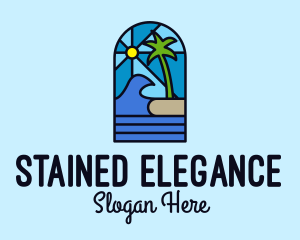 Stained - Island Beach Mosaic logo design