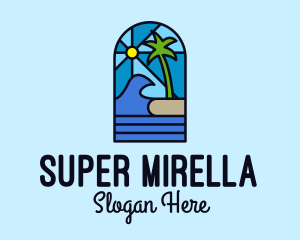 Sea - Island Beach Mosaic logo design