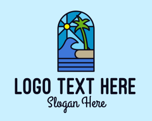 Island - Island Beach Mosaic logo design