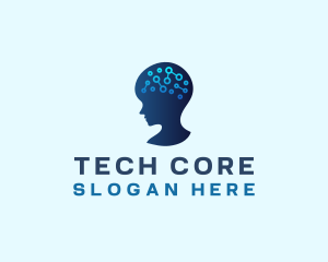 Tech Brain Circuit logo design