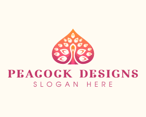 Peacock Bird Elegant logo design