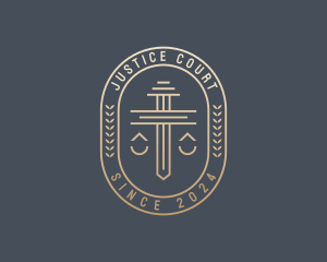 Court - Judiciary Court Scale logo design