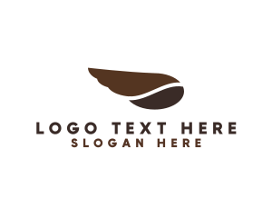 White And Brown - Coffee Bean Wing logo design