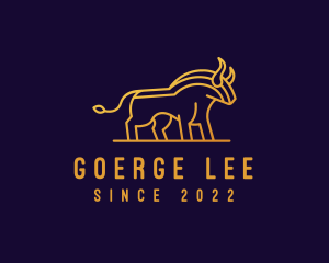 Business - Golden Bull Monoline logo design