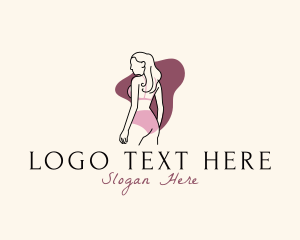 Holiday - Woman Pink Swimsuit logo design