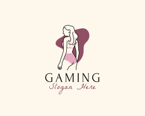 Lingerie - Woman Pink Swimsuit logo design