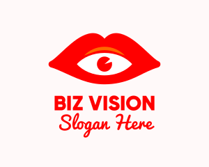 Red Lips Vision  logo design