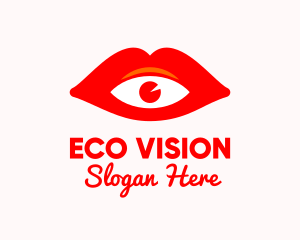 Red Lips Vision  logo design