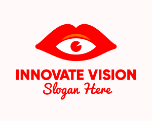 Red Lips Vision  logo design