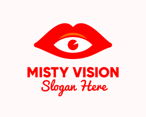 Red Lips Vision  logo design