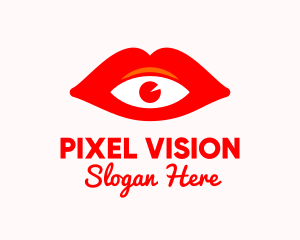 Red Lips Vision  logo design