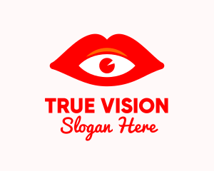 Red Lips Vision  logo design