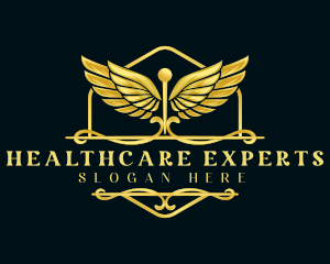 Caduceus Healthcare Wings logo design