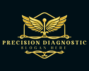 Diagnostic - Caduceus Healthcare Wings logo design