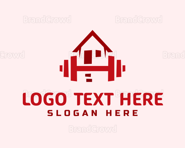 House Gym Barbell Logo