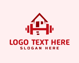 Dumbbell - House Gym Barbell logo design