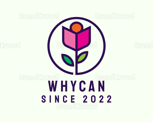 Rose Garden Flower Logo