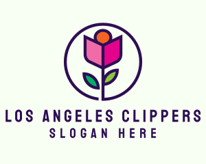 Rose Garden Flower Logo