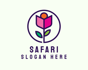 Rose Garden Flower Logo