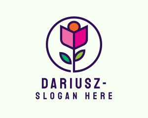 Rose Garden Flower Logo