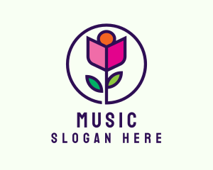 Rose Garden Flower Logo