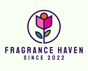 Rose Garden Flower logo design