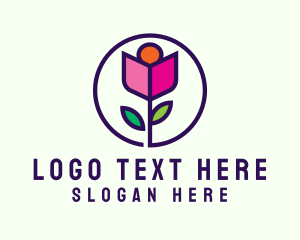 Rose Garden Flower Logo