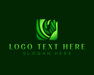 Plant - Organic Hand Sprout logo design