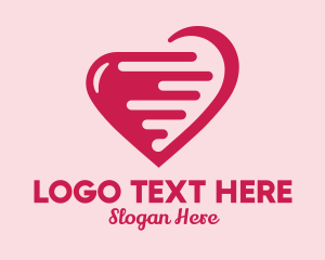 Dating - Pink Fast Heart logo design