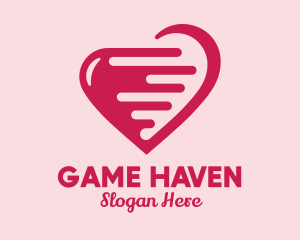 Dating - Pink Fast Heart logo design