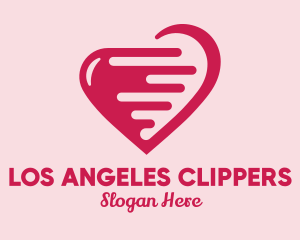 Couple - Pink Fast Heart logo design