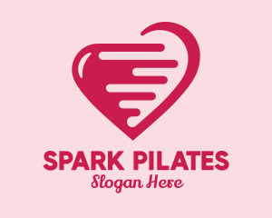 Online Dating - Pink Fast Heart logo design