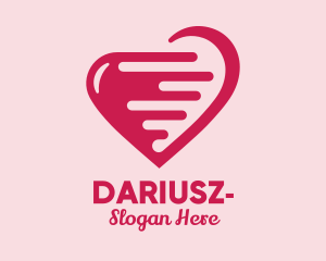 Dating Site - Pink Fast Heart logo design