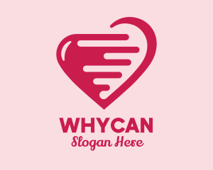 Dating Forum - Pink Fast Heart logo design
