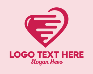 Social Media - Pink Fast Heart logo design