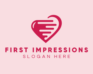 Pink Fast Heart  logo design