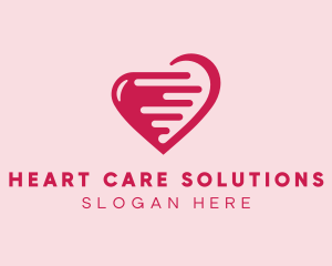 Pink Fast Heart  logo design