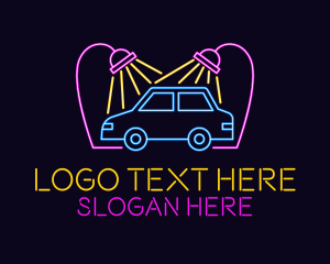 Cleaning - Neon Car Wash Signage logo design
