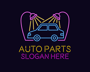 Neon Car Wash Signage logo design